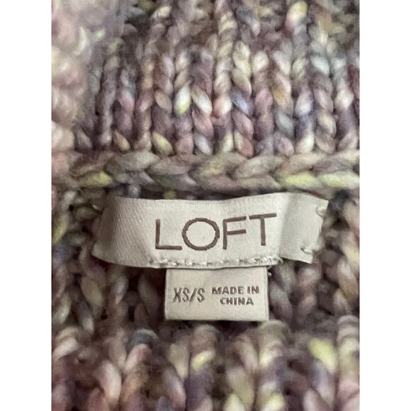 Loft Oversized Soft Pastels Marled Pullover Turtleneck Poncho Sweater Size XS/S - Picture 5 of 7